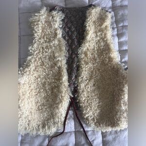 Authentic vintage  sheep and leather vest